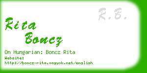 rita boncz business card